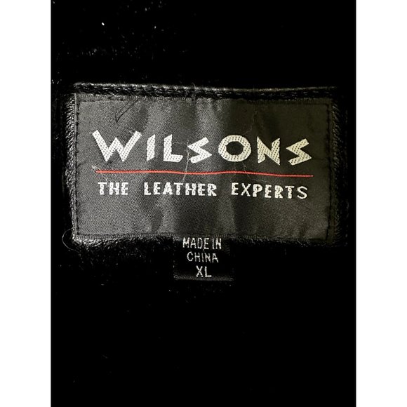 WILSONS LEATHER COAT Womans XL Faux Fur Lined Belted Black - Picture 4 of 16